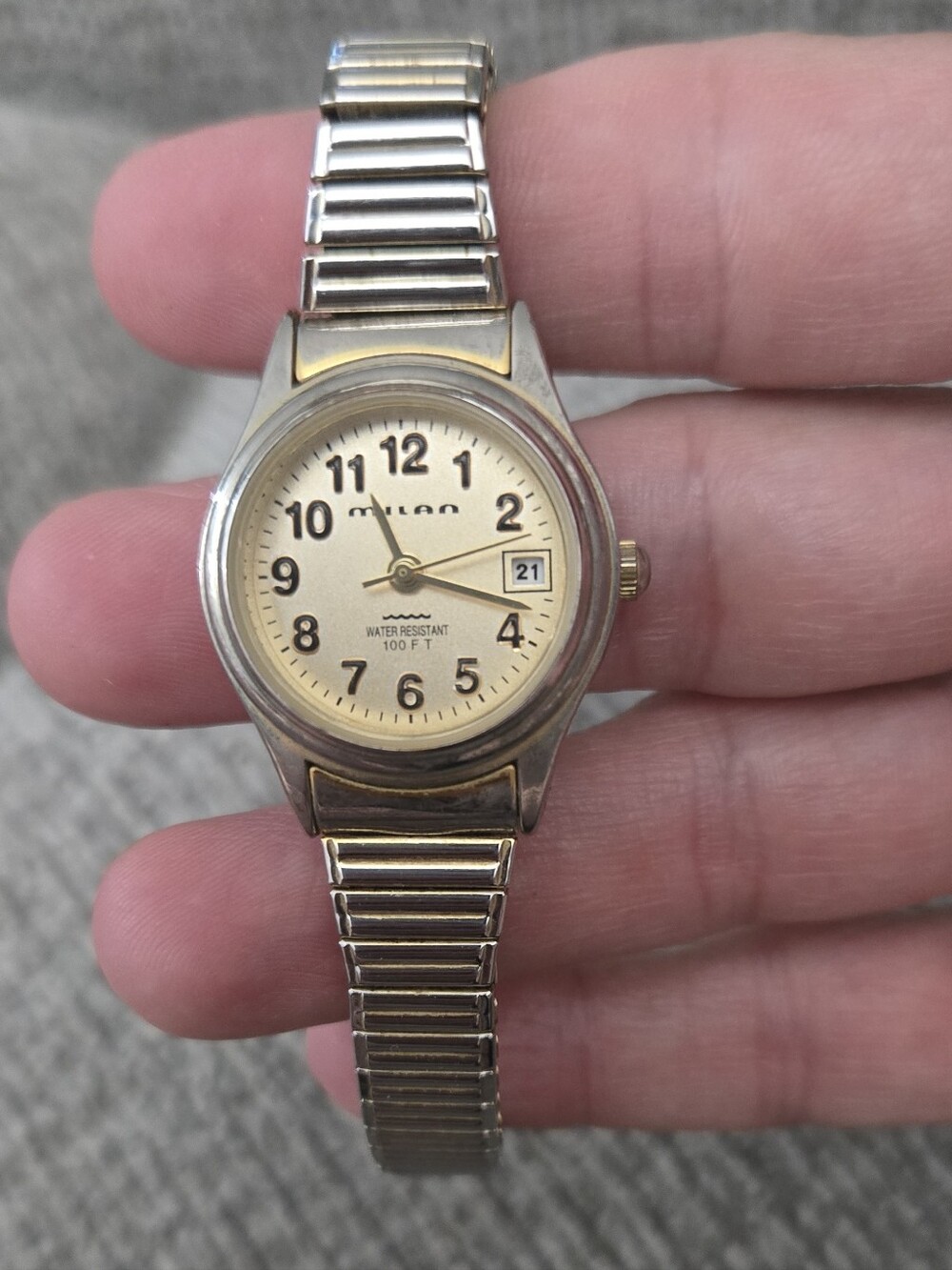 Milan Silver Tone Women's Stretch Band Watch